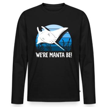 Ocean Animal Diving Stingray Mantarochen - Männer Premium Bio Langarmshirt - Schwarz - Vorne - Nico (187cm)