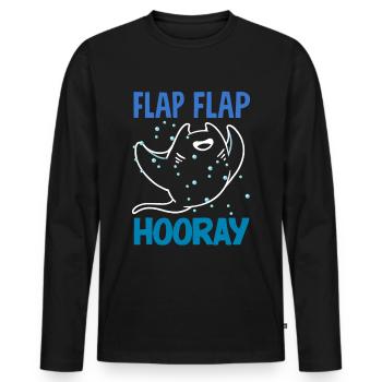 Ocean Animal Diving Stingray Mantarochen - Männer Premium Bio Langarmshirt - Schwarz - Vorne - Nico (187cm)