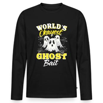 Appât fantôme Paranormal Chasseur de fantômes - T-shirt manches longues Premium bio Homme - noir - Devant - Nico (187cm)