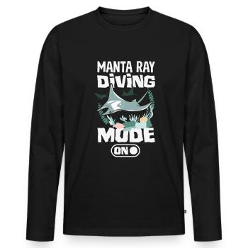Ocean Animal Diving Stingray Mantarochen - Männer Premium Bio Langarmshirt - Schwarz - Vorne - Nico (187cm)