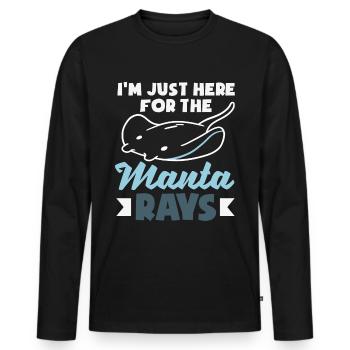 Ocean Animal Diving Stingray Mantarochen - Männer Premium Bio Langarmshirt - Schwarz - Vorne - Nico (187cm)