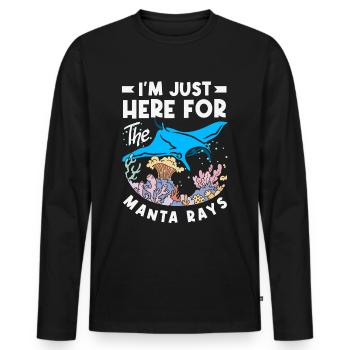 Ocean Animal Diving Stingray Mantarochen - Männer Premium Bio Langarmshirt - Schwarz - Vorne - Nico (187cm)