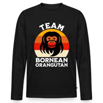 Borneo Orang Utan - Männer Premium Bio Langarmshirt - Schwarz - Vorne - Nico (187cm)
