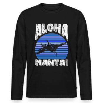 Ocean Animal Diving Stingray Mantarochen - Männer Premium Bio Langarmshirt - Schwarz - Vorne - Nico (187cm)