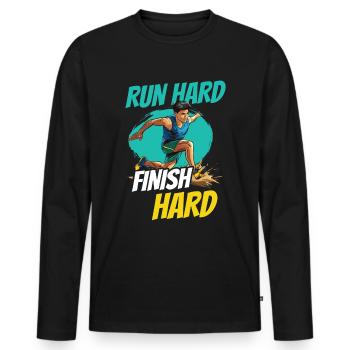 Athlétisme Jeux d’athlétisme - T-shirt manches longues Premium bio Homme - noir - Devant - Nico (187cm)