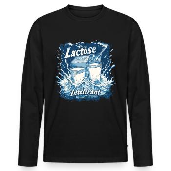 Lactose tolerant or lactose intolerant - Men's Premium Organic Long Sleeve Shirt - black - Front - Nico (187cm)