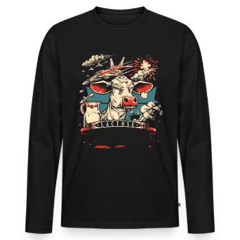 Lactose tolerant or lactose intolerant - Men's Premium Organic Long Sleeve Shirt - black - Front - Nico (187cm)