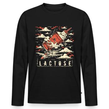 Lactose tolerant or lactose intolerant - Men's Premium Organic Long Sleeve Shirt - black - Front - Nico (187cm)