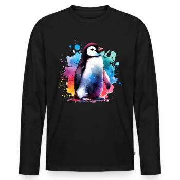 Pingouin - T-shirt manches longues Premium bio Homme - noir - Devant - Nico (187cm)