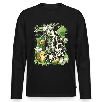 Lactose tolerant or lactose intolerant - Men's Premium Organic Long Sleeve Shirt - black - Front - Nico (187cm)