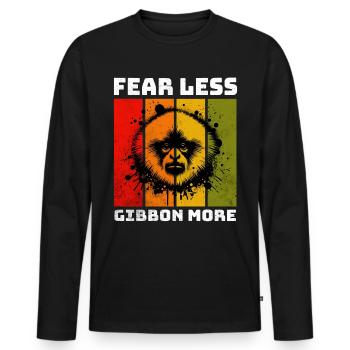 Hainan Gibbon Crested Gibbon - Men's Premium Organic Long Sleeve Shirt - black - Front - Nico (187cm)
