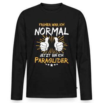 Paraglider Spruch - Männer Premium Bio Langarmshirt - Schwarz - Vorne - Nico (187cm)