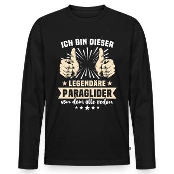Paraglider Sprüche - Männer Premium Bio Langarmshirt - Schwarz - Vorne - Nico (187cm)
