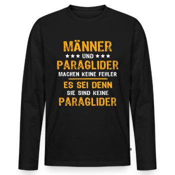 Paraglider Paragliding - Männer Premium Bio Langarmshirt - Schwarz - Vorne - Nico (187cm)