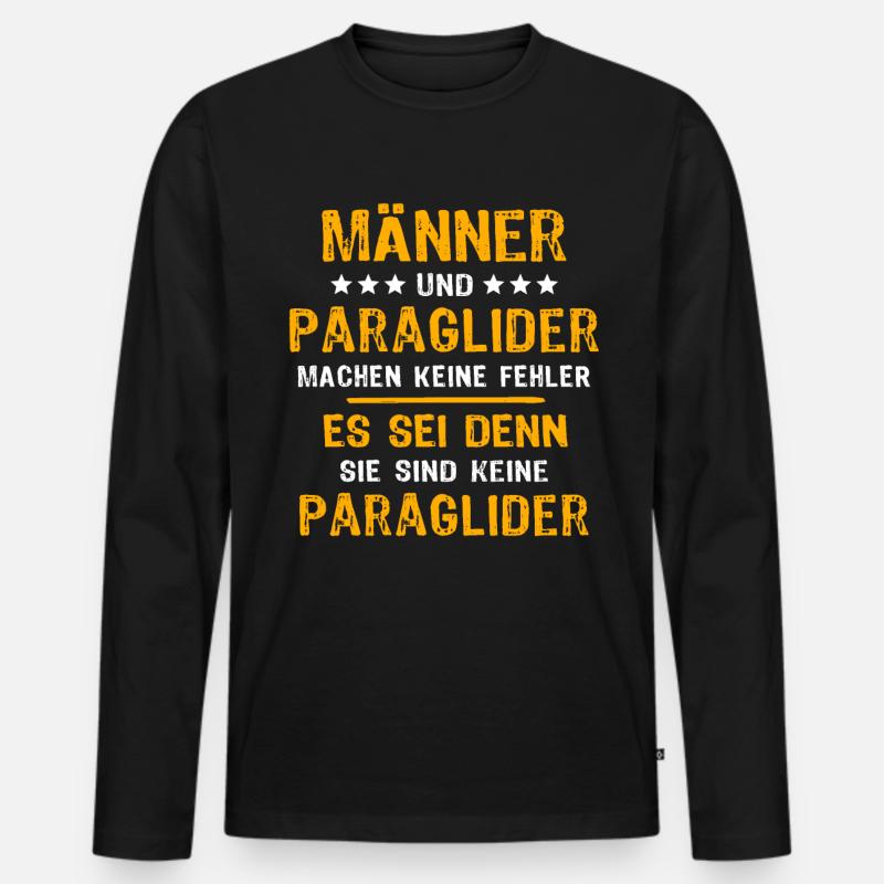 Paraglider Paragliding - Männer Premium Bio Langarmshirt - Schwarz