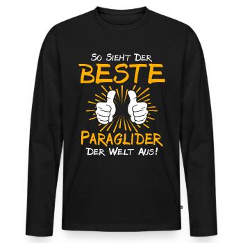 Paraglider Geschenkidee - Männer Premium Bio Langarmshirt - Schwarz - Vorne - Nico (187cm)