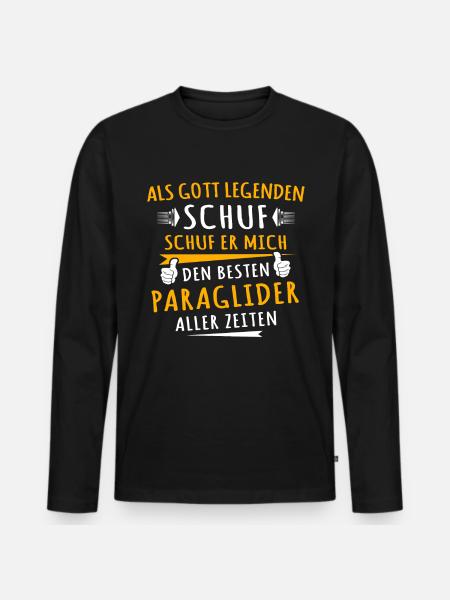 Paraglider - Men's Premium Organic Long Sleeve Shirt - black