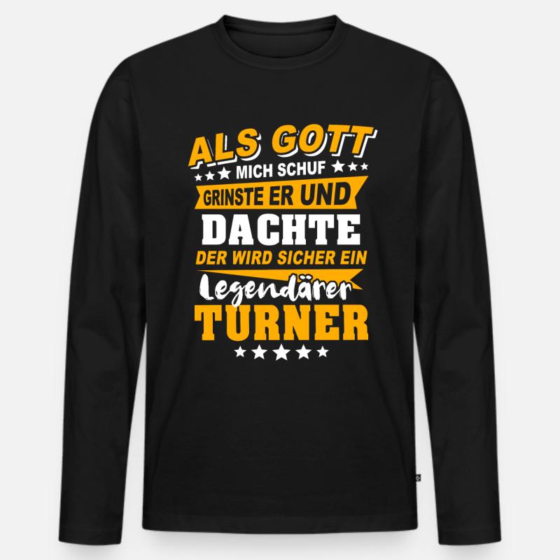 Turner Turnen - Männer Premium Bio Langarmshirt - Schwarz