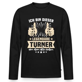 Turner Sayings - Men's Premium Organic Long Sleeve Shirt - black - Front - Nico (187cm)