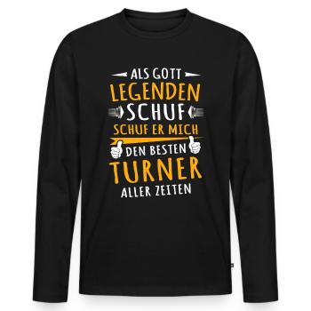 Turner - Männer Premium Bio Langarmshirt - Schwarz - Vorne - Nico (187cm)