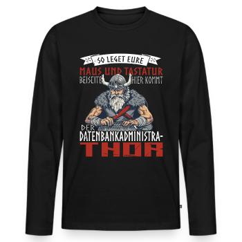 Administrateur de base de données Codage Analyste de données - T-shirt manches longues Premium bio Homme - noir - Devant - Nico (187cm)