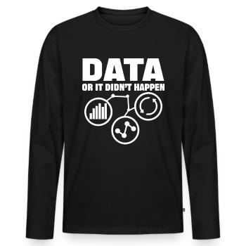 Daten Oder Es Passierte Nicht Big Data - Männer Premium Bio Langarmshirt - Schwarz - Vorne - Nico (187cm)
