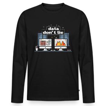 Codage des données de l’analyste comportemental - T-shirt manches longues Premium bio Homme - noir - Devant - Nico (187cm)