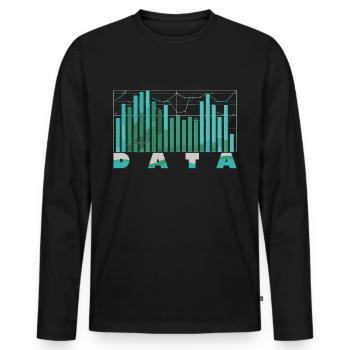 Codage des données de l’analyste comportemental - T-shirt manches longues Premium bio Homme - noir - Devant - Nico (187cm)