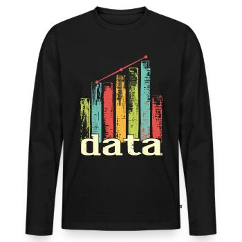 Codage des données de l’analyste comportemental - T-shirt manches longues Premium bio Homme - noir - Devant - Nico (187cm)