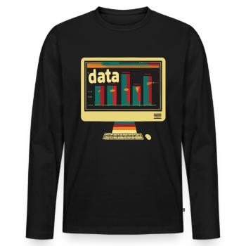 Codage des données de l’analyste comportemental - T-shirt manches longues Premium bio Homme - noir - Devant - Nico (187cm)