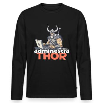 Viking Databaseadministra-thor Nerdy - Männer Premium Bio Langarmshirt - Schwarz - Vorne - Nico (187cm)