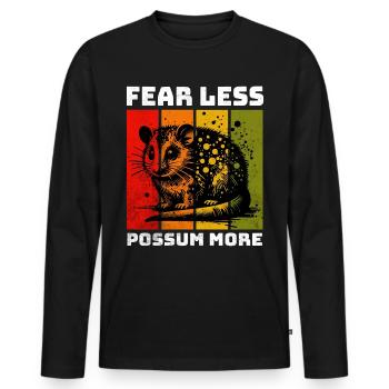 Pygmy Possum Sugar Glider - Men's Premium Organic Long Sleeve Shirt - black - Front - Nico (187cm)