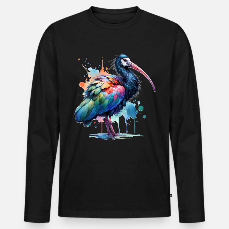 Waldrapp - Männer Premium Bio Langarmshirt - Schwarz