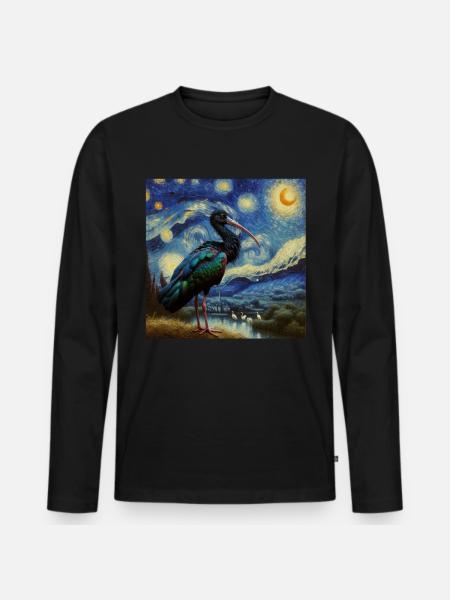 Waldrapp Starry Night - Männer Premium Bio Langarmshirt - Schwarz