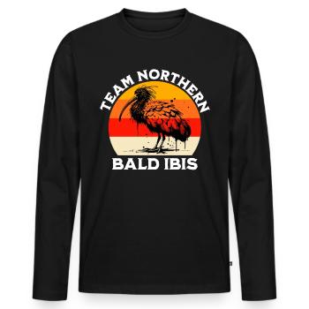 Northern Bald Ibis sayings - Men's Premium Organic Long Sleeve Shirt - black - Front - Nico (187cm)