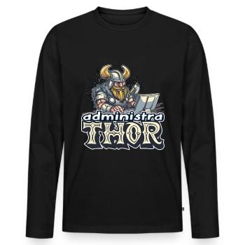 Viking Databaseadministra-thor Nerdy - Men's Premium Organic Long Sleeve Shirt - black - Front - Nico (187cm)