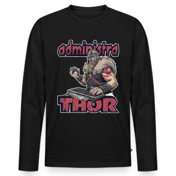Viking Databaseadministra-thor Nerdy - Männer Premium Bio Langarmshirt - Schwarz - Vorne - Nico (187cm)