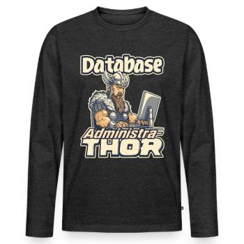 Viking Databaseadministra-thor Nerdy - Männer Premium Bio Langarmshirt - Anthrazit meliert - Vorne - Nico (187cm)