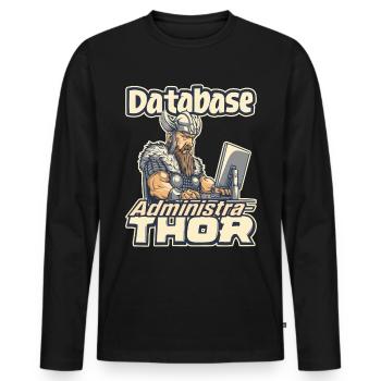Viking Databaseadministra-thor Nerdy - Männer Premium Bio Langarmshirt - Schwarz - Vorne - Nico (187cm)