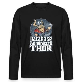 Viking Databaseadministra-thor Nerdy - Männer Premium Bio Langarmshirt - Schwarz - Vorne - Nico (187cm)