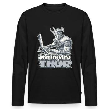 Viking Databaseadministra-thor Nerdy - Männer Premium Bio Langarmshirt - Schwarz - Vorne - Nico (187cm)