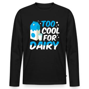 Tolérant au lactose ou intolérant au lactose - T-shirt manches longues Premium bio Homme - noir - Devant - Nico (187cm)
