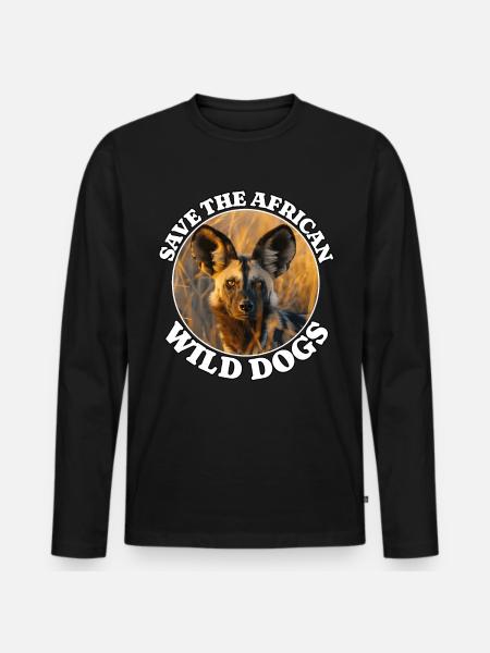 painted hunting dog - Men's Premium Organic Long Sleeve Shirt - black
