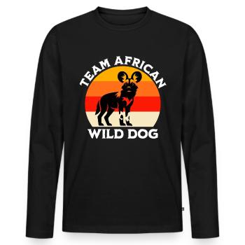 African Wild Dog Sayings - Men's Premium Organic Long Sleeve Shirt - black - Front - Nico (187cm)