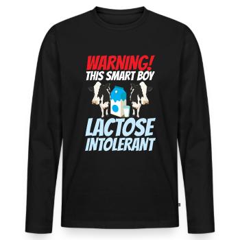 Lactose tolerant or lactose intolerant - Men's Premium Organic Long Sleeve Shirt - black - Front - Nico (187cm)