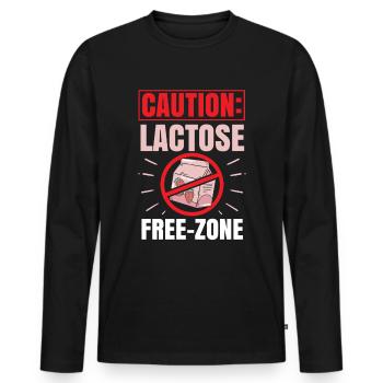 Lactose tolerant or lactose intolerant - Men's Premium Organic Long Sleeve Shirt - black - Front - Nico (187cm)