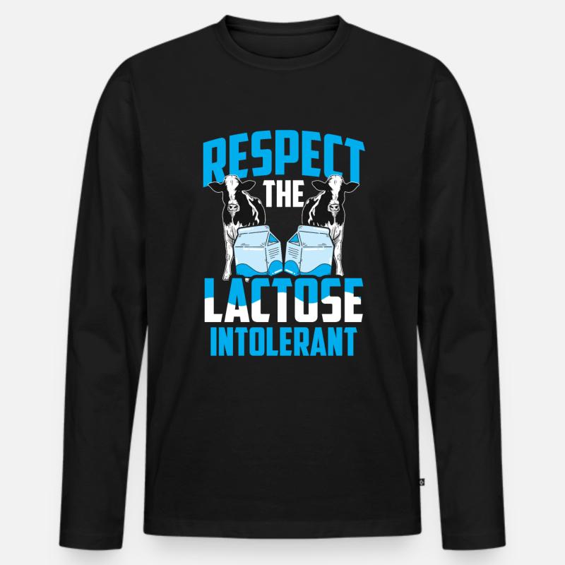 Laktosetolerant Oder Laktoseintolerant - Männer Premium Bio Langarmshirt - Schwarz