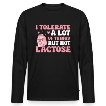 Lactose tolerant or lactose intolerant - Men's Premium Organic Long Sleeve Shirt - black - Front - Nico (187cm)