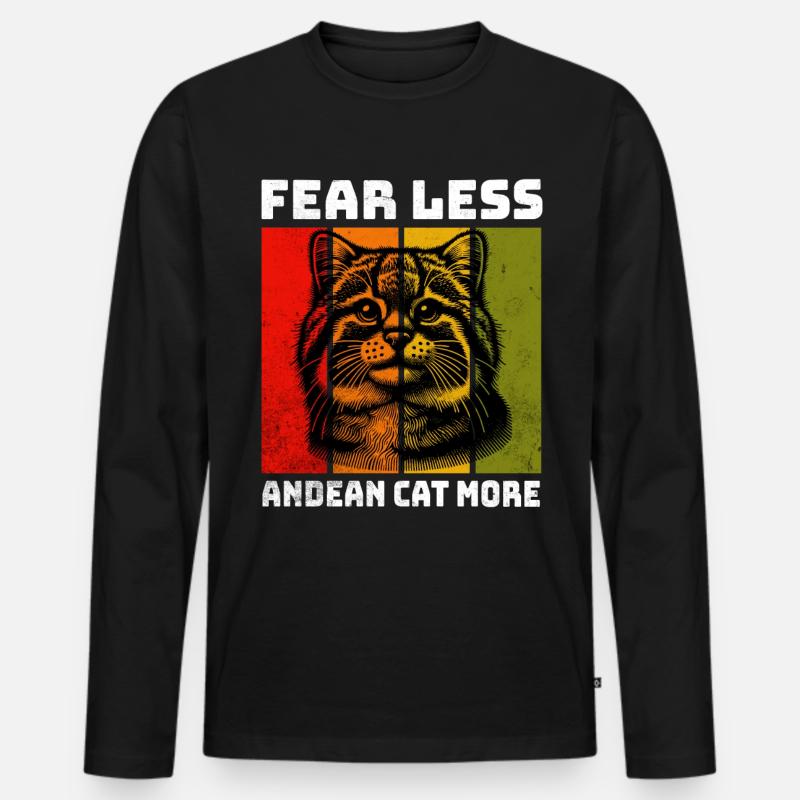 Andean Cat Katze Andenkatze - Männer Premium Bio Langarmshirt - Schwarz