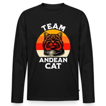 Chat Dicton du chat des Andes - T-shirt manches longues Premium bio Homme - noir - Devant - Nico (187cm)